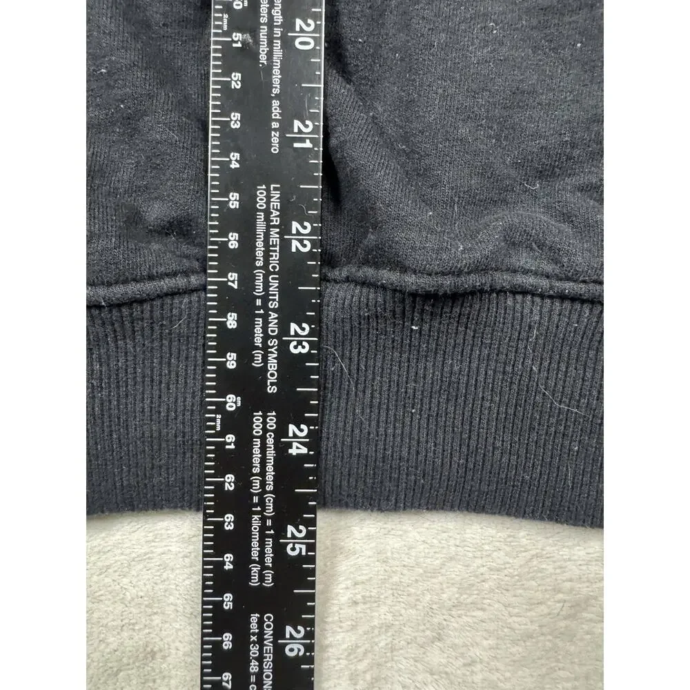 True Religion Men’s Medium Black Monogram Pullover Hoodie Horseshoe Logo